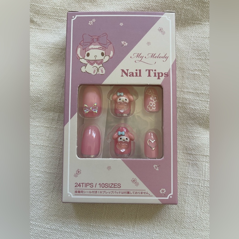 SANRIO- My Melody press-on nail tips from Japan.